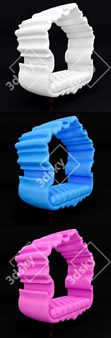 Ribbon-Wrapped Settee: Elegant and Luxurious 3D model image 1