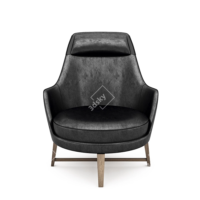 Crafted Luxury: Guscio Armchair 3D model image 2