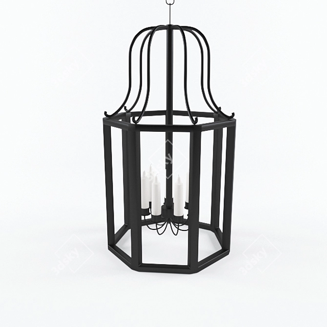 Vintage Suspended Lantern 3D model image 1