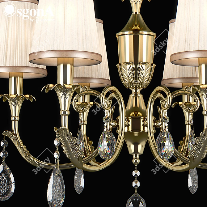 Modern Crystal Pendant Chandelier 3D model image 2
