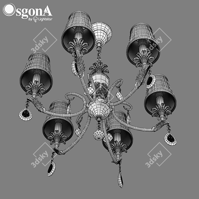 Modern Crystal Pendant Chandelier 3D model image 3