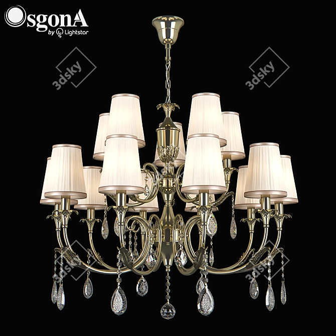 Elegant Crystal Pendant Chandelier 3D model image 1