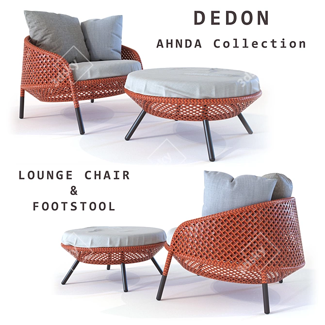 Dedon Ahnda Lounge Chair: Exquisite Textures & Regal Comfort 3D model image 1