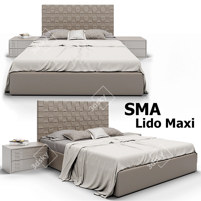 Eco-Leather Lido Maxi Bed 3D model image 1