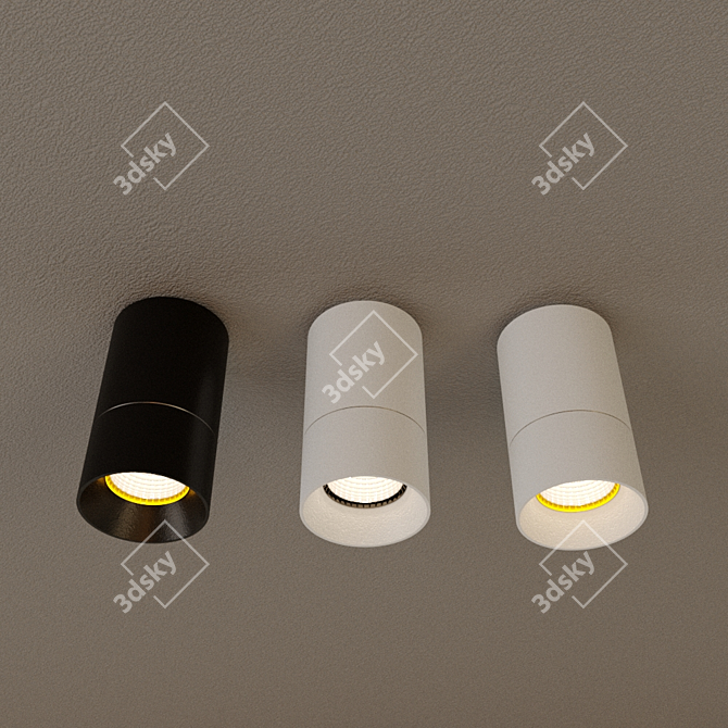 Modern Cylinder Bulkhead Light 3D model image 1