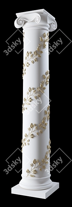 Elegant Ionic Column 3D model image 2