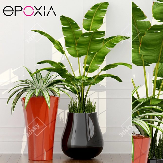 Sleek Epoxia Planters: Modern & Versatile 3D model image 1