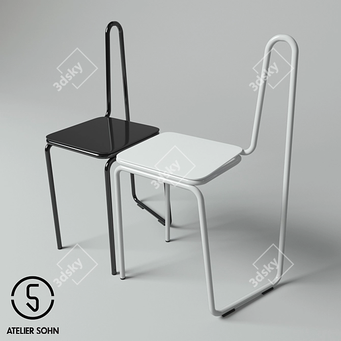 Metal Art Chairs: Redefining Decor 3D model image 1