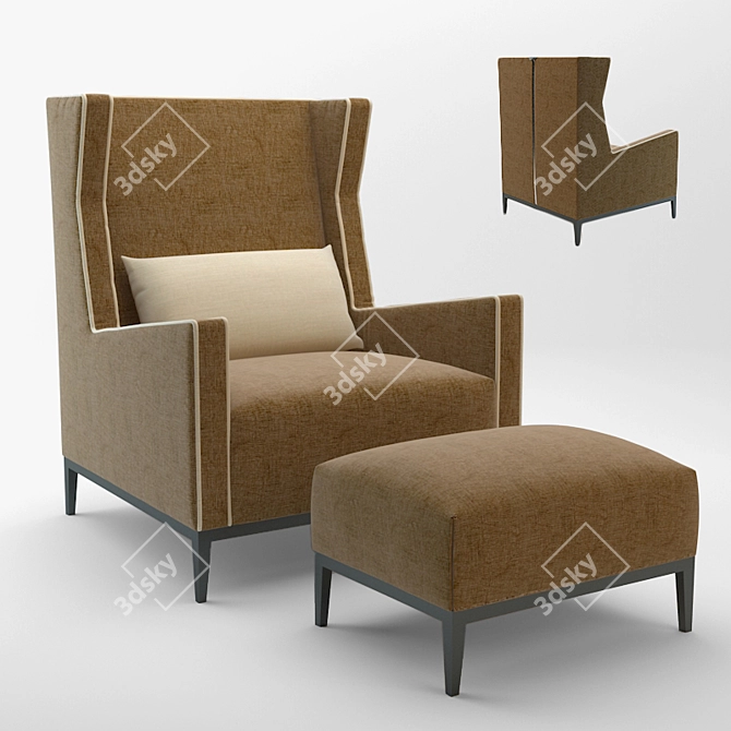 Luxury Goldfinger Armchair 3D model image 1
