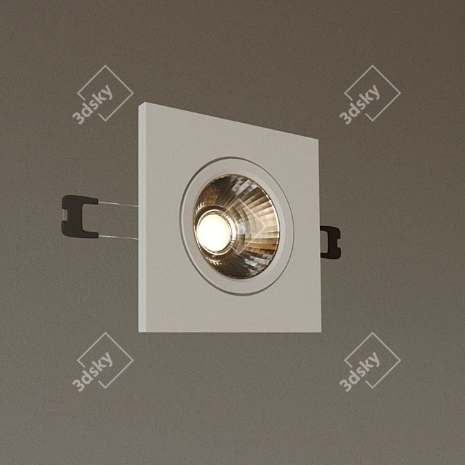 Square Base Recessed Luminaire DS-024B60 3D model image 1