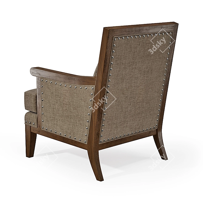 Elegant Wood Lounge Chair 3D model image 2