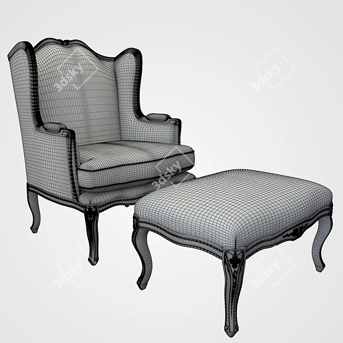 Elegant Enea Armchair by Seven Sedie 3D model image 3