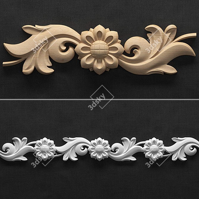 Sunflower Carved Decor - Kitchen Accent 3D model image 1