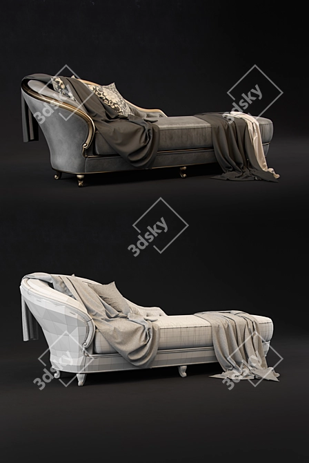 Luxury Gold Comfort Couch 3D model image 3