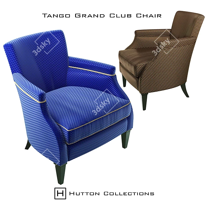 Luxurious Tango Grand Club Chair by Hutton Collections 3D model image 1