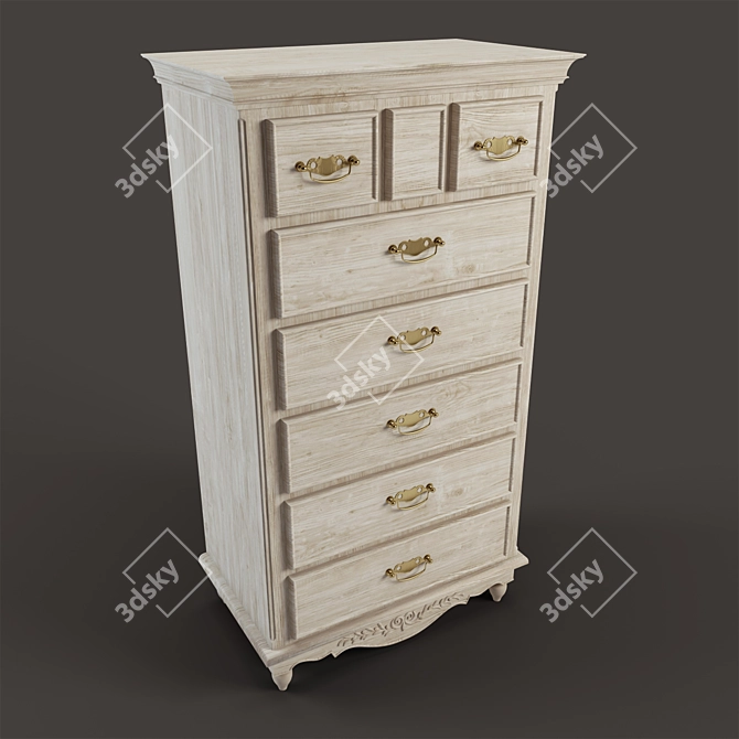  Rustic Romance Chest: 7-Drawer Country Corner 3D model image 2