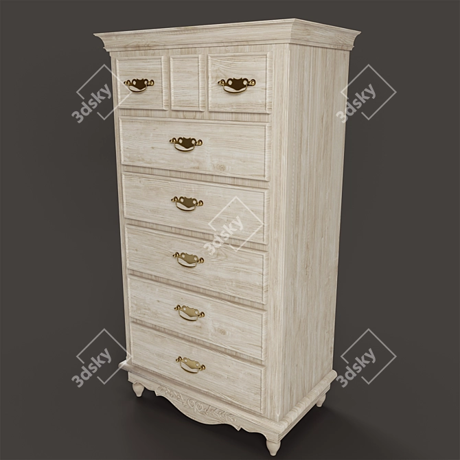  Rustic Romance Chest: 7-Drawer Country Corner 3D model image 3
