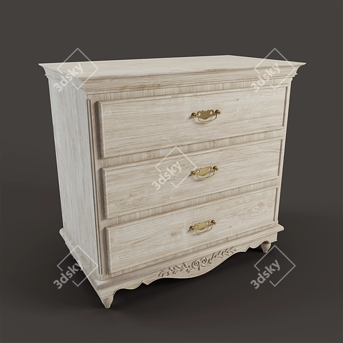 Rustic Romance 3-Drawer Chest 3D model image 1