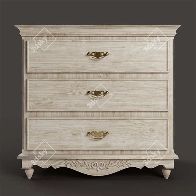 Rustic Romance 3-Drawer Chest 3D model image 2