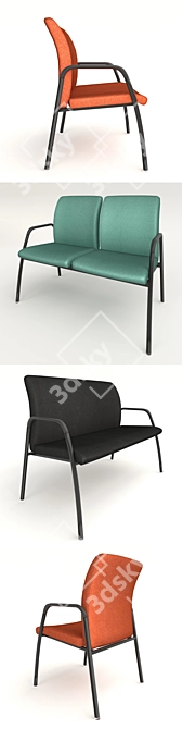 Sleek Ignition Guest Chair Set 3D model image 2