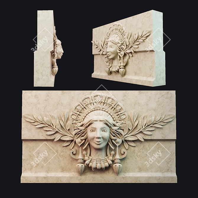 Keystone: Ornamental Arch Decoration 3D model image 1