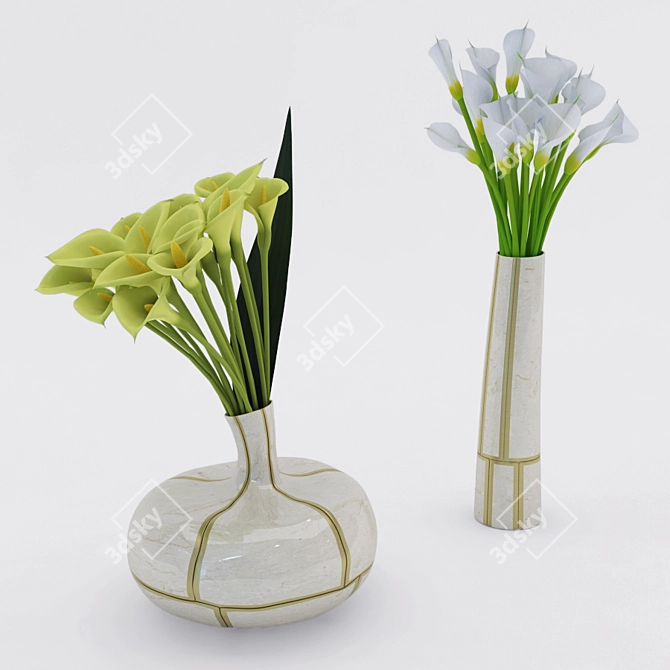 Arteriors Venus Vase Duo 3D model image 1