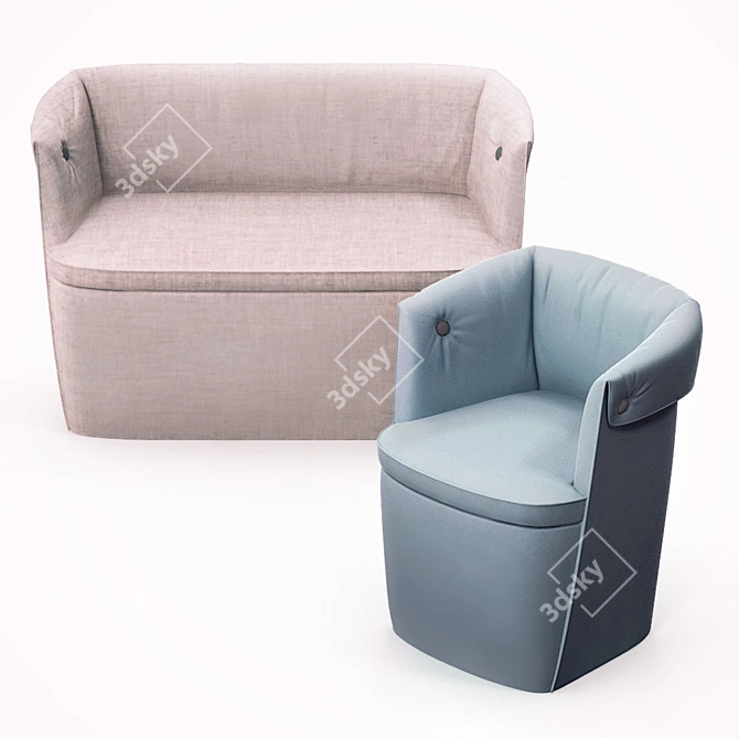 B-LINE Overpass Armchair: Perfect Padded Comfort 3D model image 2