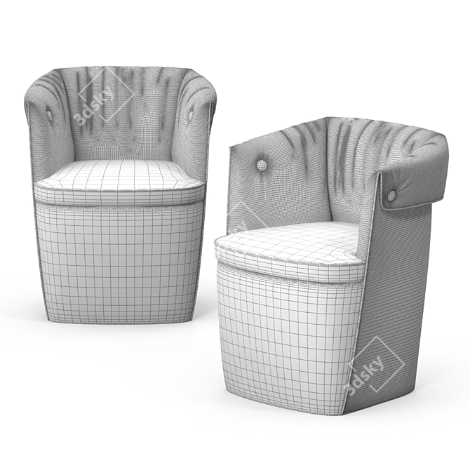 B-LINE Overpass Armchair: Perfect Padded Comfort 3D model image 3