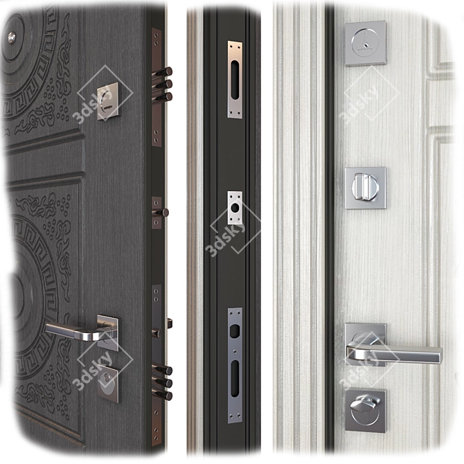 Bohema Entrance Metal Door: Elegant Design & Secure Protection 3D model image 2