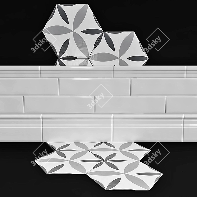 FAP Ceramic Tiles: Mesh & Normalmap 3D model image 1