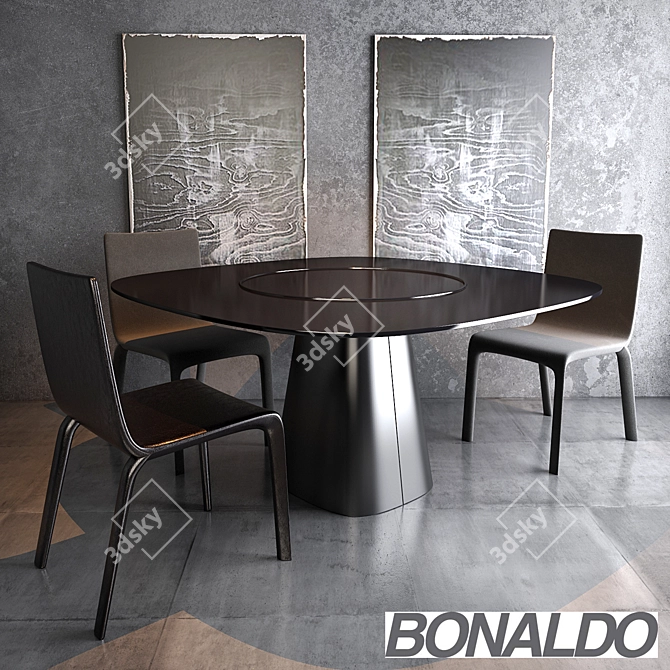Sleek Mythos Table + Sicla Chair 3D model image 1