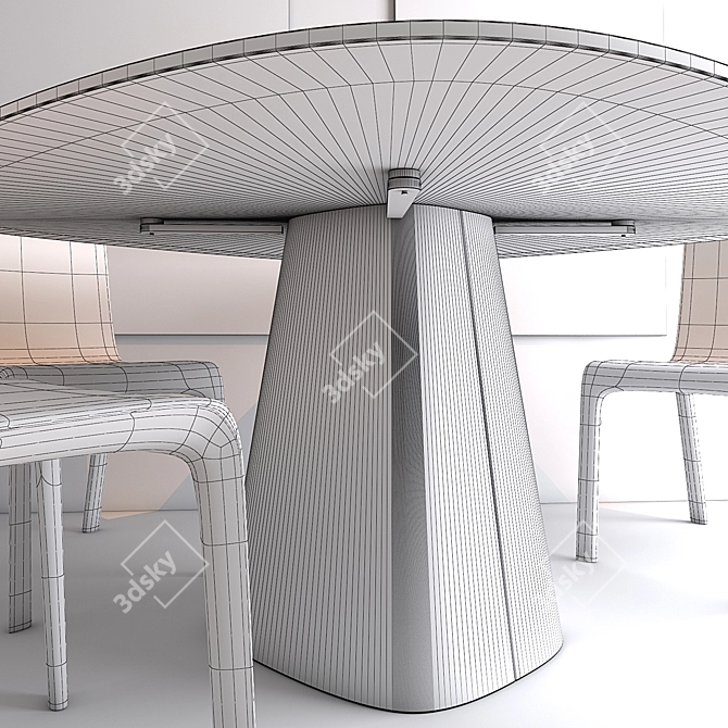 Sleek Mythos Table + Sicla Chair 3D model image 3