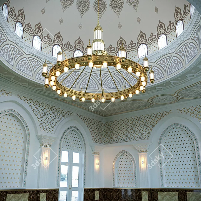 Eastern Mosque Chandelier 3D model image 2