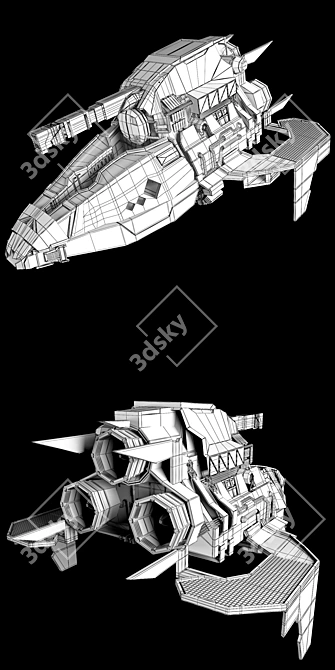 3D Spaceship Model - Multi-Purpose Toy 3D model image 3