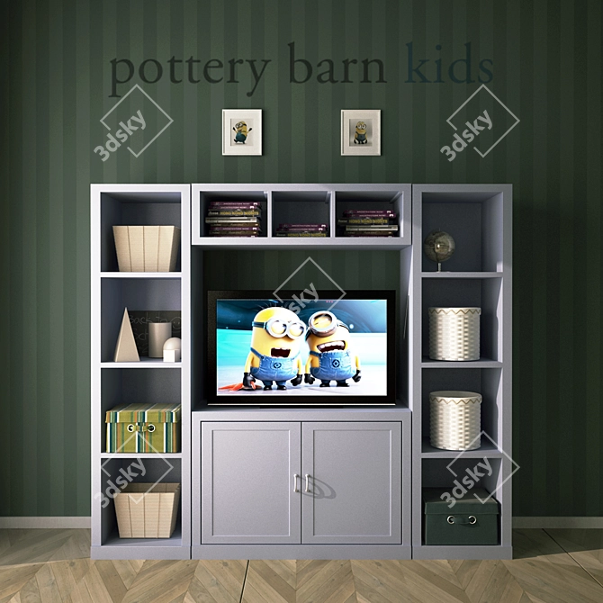 Modern Media Wall System 3D model image 2