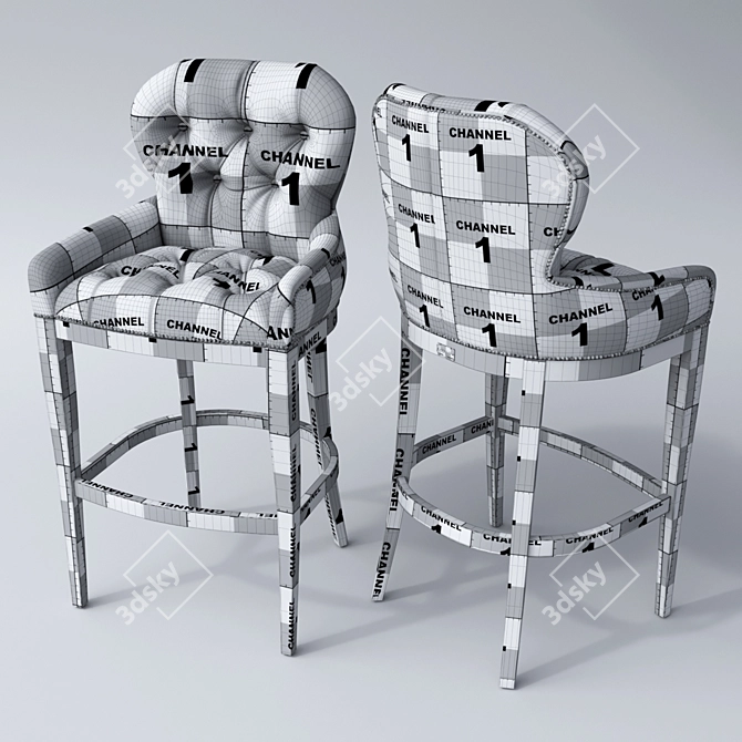 Elegant Grosvenor Barstool: Corona + V-Ray 3D model image 2