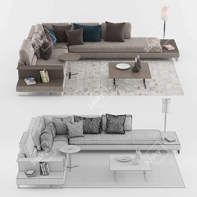 Sleek Frigerio Davis Sofa 3D model image 3