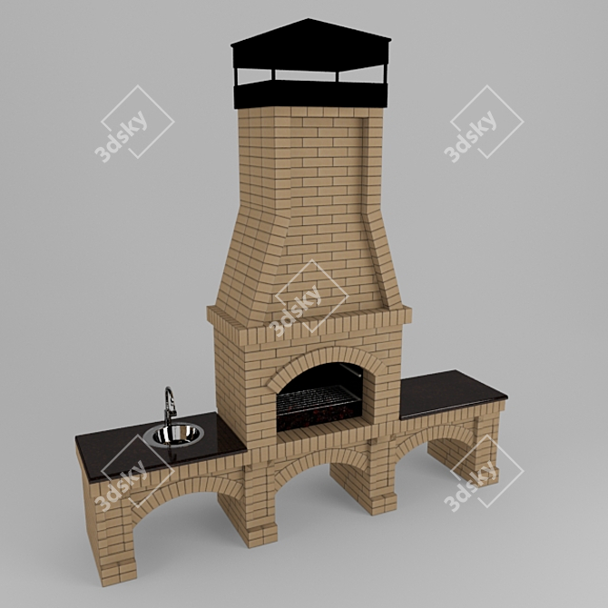 Grill Master Stainless Steel Brazier 3D model image 1