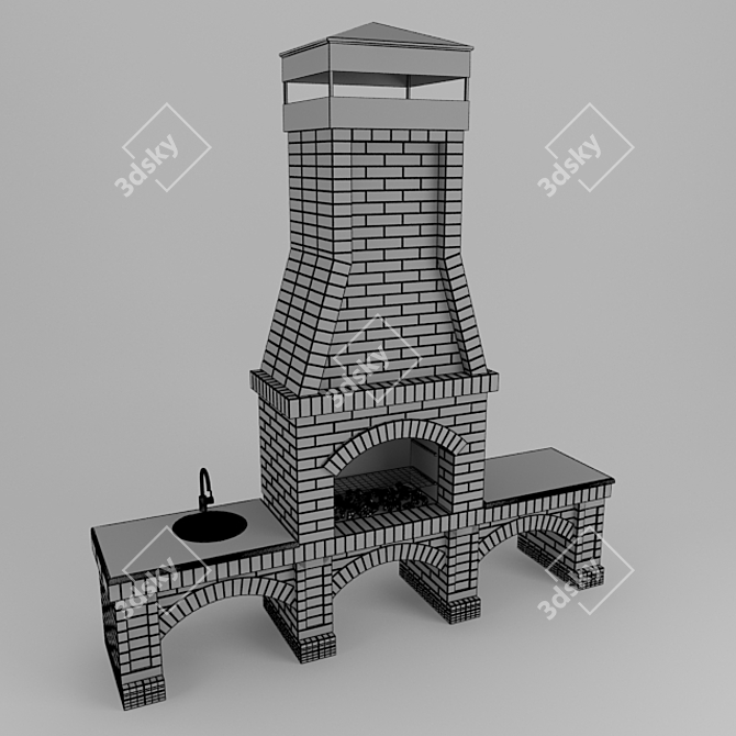 Grill Master Stainless Steel Brazier 3D model image 2