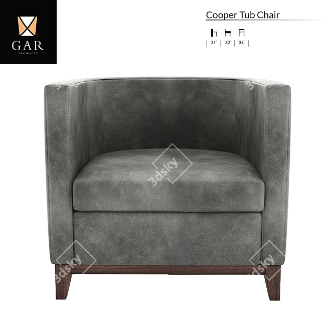 Cooper Tub Chair - Stylish and Comfortable 3D model image 2