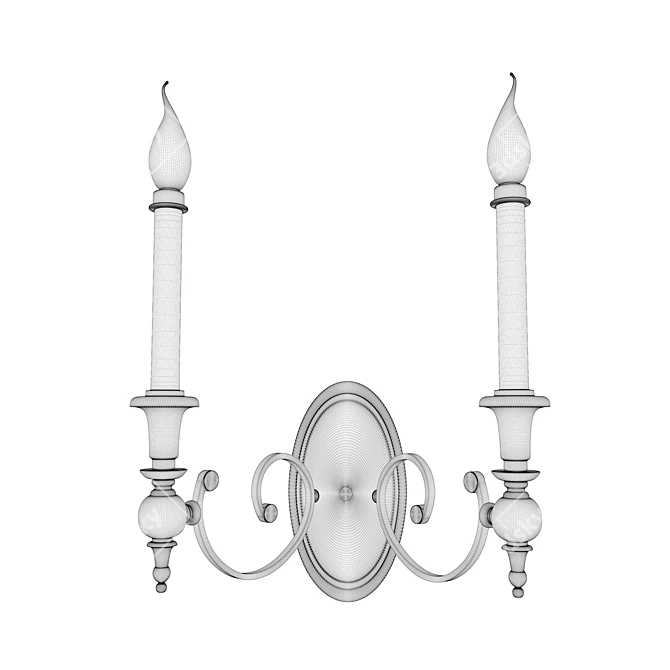 Antique Nickel Yorktown Wall Lights 3D model image 2