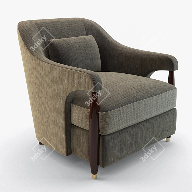 Modern Baker Hermano Armchair in Multiple Formats 3D model image 1