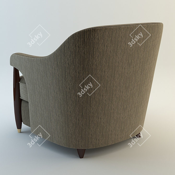 Modern Baker Hermano Armchair in Multiple Formats 3D model image 2