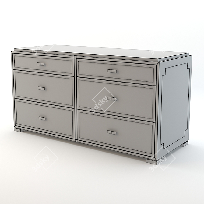 Modern Black Key Strand Chest 3D model image 2