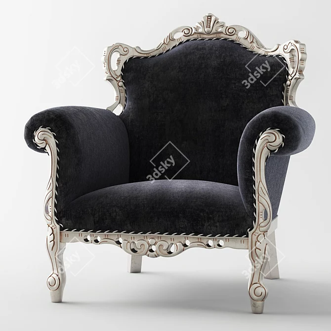 Elegant Tiffany Armchair: 105 cm, 40 cm seat height 3D model image 1