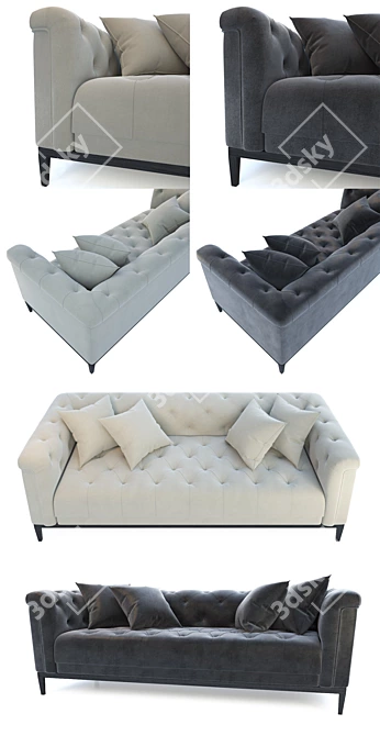 Elegant Cesare Sofa by Eichholtz 3D model image 2