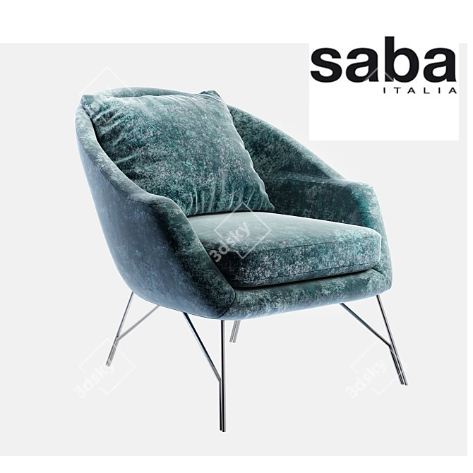 Saba Italia Chillout Armchair: Contemporary Comfort at its Finest 3D model image 1