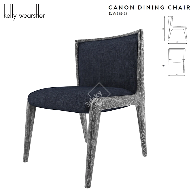 Kelly Wearstler Canon Dining Chair 3D model image 1