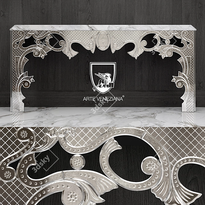 Elegant Veneziana Florea Console 3D model image 1