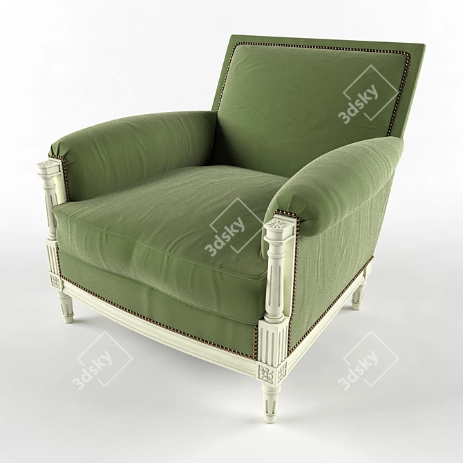 Chic Pierre Club Chair: Timeless Elegance 3D model image 1